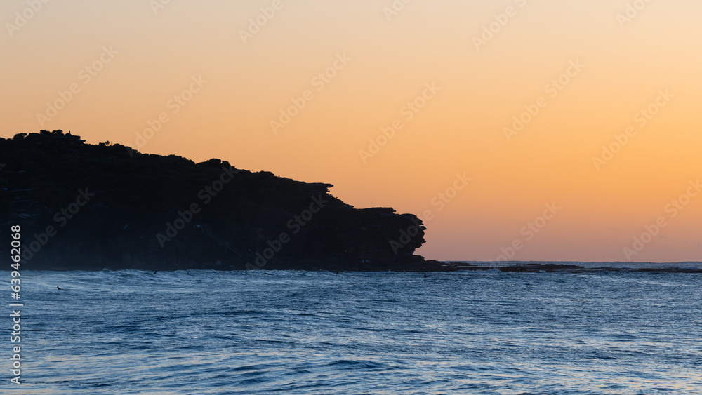 Canvas Prints sunrise view of ocean cliff.