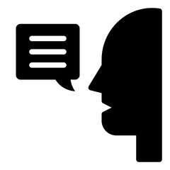 Speaking people communication solid glyph icon