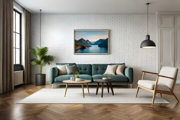 Naklejka na ściany i meble modern living room gernated ai