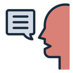 Speaking people communication filled line icon