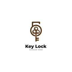 House Key Vector Logo Template. Vector logo design element on white background. Real estate, key, house or home made from one direction line. it's modern, simple and clean design.