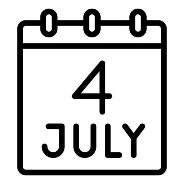 calendar icon showing july 4th date clip art preview