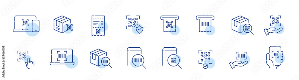Poster barcode and qr code reading applications. print on receipt, delivery tracking, secure links. pixel p