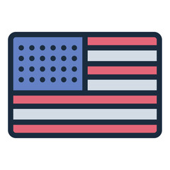 USA Flag filled line icon