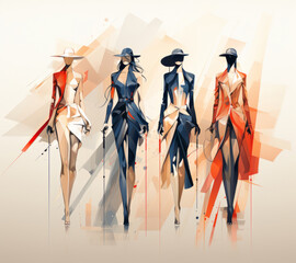 Fashion design sketch created with generative AI