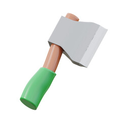 axe 3d icon, carpentry tools illustration.