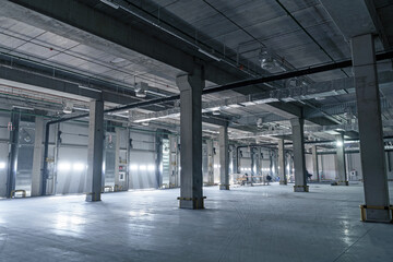 Interior of a large industrial warehouse