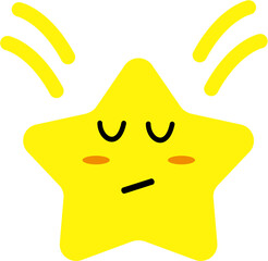 Cute star symbol shape emoji vector.	