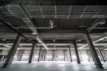 Interior of a large industrial warehouse