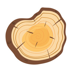 Wood Slice Illustration. Hand Drawn Vector Illustration Wooden Slice. Pre-made Wood Slice Design, Rustic Wood Slice Clipart.