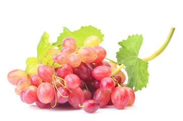 Red grapes isolated on white
