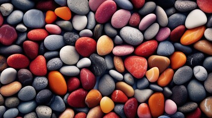 Fototapeta na wymiar Colorful pebbles background. Close up of colorful stones.