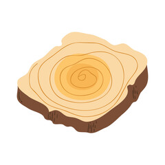 Wood Slice Illustration. Hand Drawn Vector Illustration Wooden Slice. Pre-made Wood Slice Design, Rustic Wood Slice Clipart.