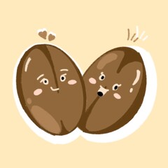 Coffee beans illustrations