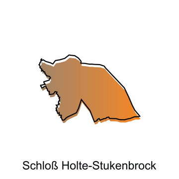 SchloB Holte Stukenbrock City Map illustration. Simplified map of Germany Country vector design template