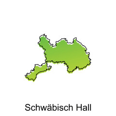 map City of Schwabisch Hall. vector map of the German Country. Vector illustration design template