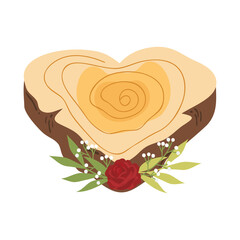 Wood Slice Illustration. Hand Drawn Vector Illustration Wooden Slice. Pre-made Wood Slice Design, Rustic Wood Slice Clipart.