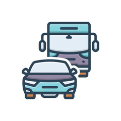 Color illustration icon for transportation 