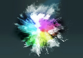 カラフルな粒子が渦巻く抽象的な背景