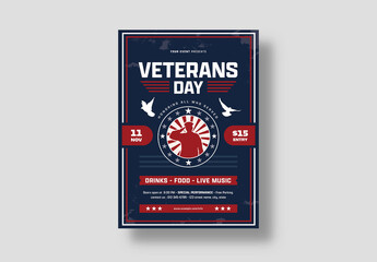Veterans Day Flyer Poster Layout