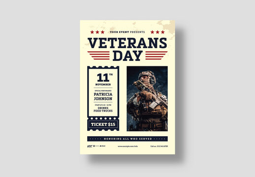 Military Veterans Day Flyer Poster Layout