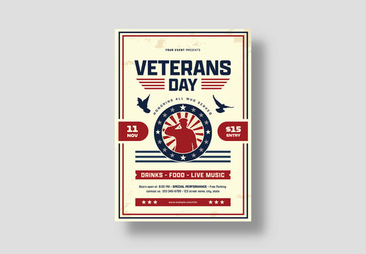 Military Veterans Day Flyer Poster Layout