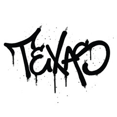 Graffiti spray paint Word Texas Isolated Vector