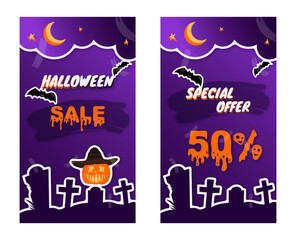 A collection of Halloween stories for Instagram. Special offer 50% sale
