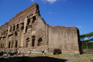 The Baths of Caracalla, ancient ruins of roman.
A panoramic view of the ruins of Caracalla. Terme di Caracalla in Rome(Roma), Italy.