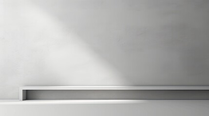 abstract. minimalistic background for product presentation. walls in  large empty room greyish white. can full of sunlight. Loft wall or minimalist wall. Shadow, light from windows to plaster wall...