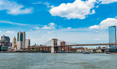 architecture of historic bridge in brooklyn. urban bridge architecture. cityscape of brooklyn...