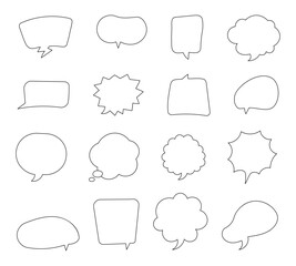 Speech bubble. Coloring Page. Think talking decorative element message. Vector drawing. Collection of design elements.