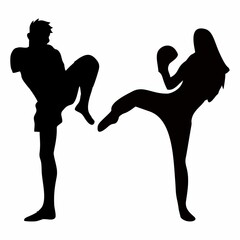 Obraz premium Fighting silhouette