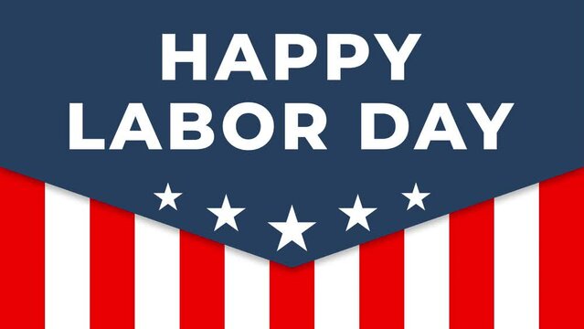 USA Labor Day with United States national flag and hand lettering text Happy Labor Day background
animation