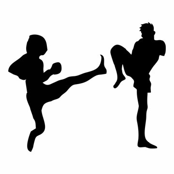 Fighting silhouette