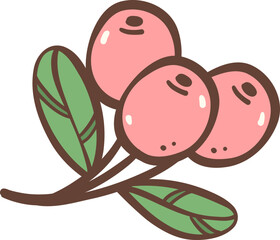 Coffee cherry doodle outline