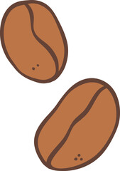 coffee beans doodle outline