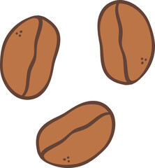 coffee beans doodle outline