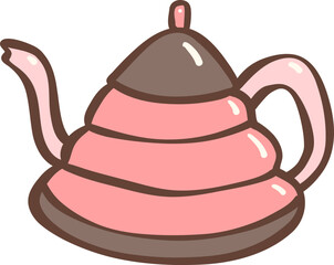 Coffee pot doodle outline