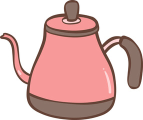 Obraz premium Perlator skettle coffee pot doodle outline
