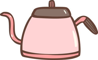 Coffee kettle Gooseneck doodle outline