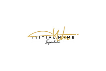 Initial WM signature logo template vector. Hand drawn Calligraphy lettering Vector illustration.