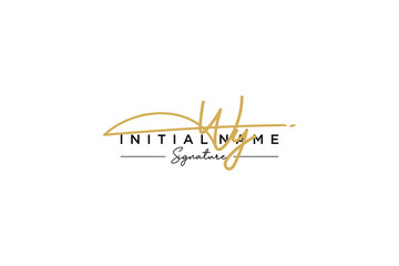 Fototapeta na wymiar Initial WY signature logo template vector. Hand drawn Calligraphy lettering Vector illustration.