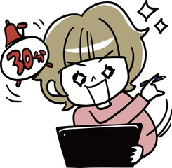 タブレットを使って30分学習