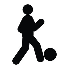 Fototapeta na wymiar pictograph icon of person kicking ball vector