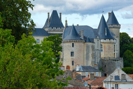 Verteuil-sur-Charente is a village situated on the banks of the river Charente, in the quiet French countryside with a beautiful castel and water mills. High quality photo