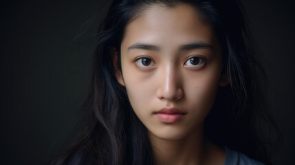 Fototapeta premium A Contemporary Asian teen, Asian simplicity, close-up. Asian people. Image.