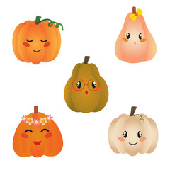 Cute Halloween pumpkin set