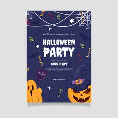 Halloween party invitation. Vector illustration