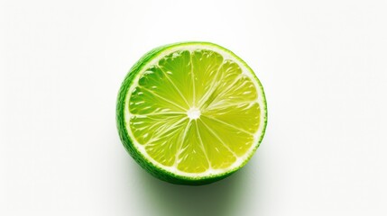 slice of limite on white background 